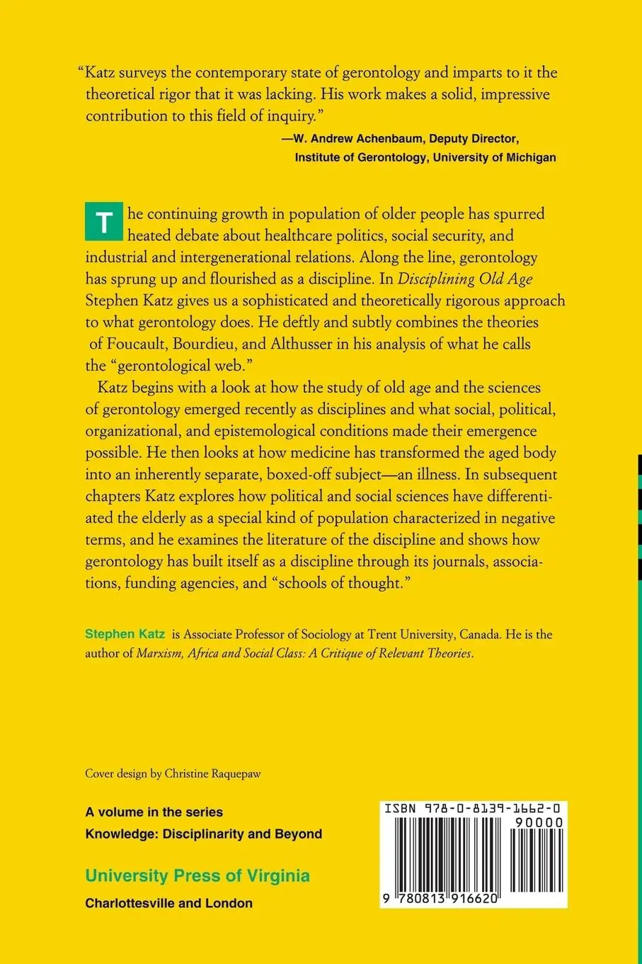 Rückseite: 9780813916620 | Disciplining Old Age | The Formation of Gerontological Knowledge
