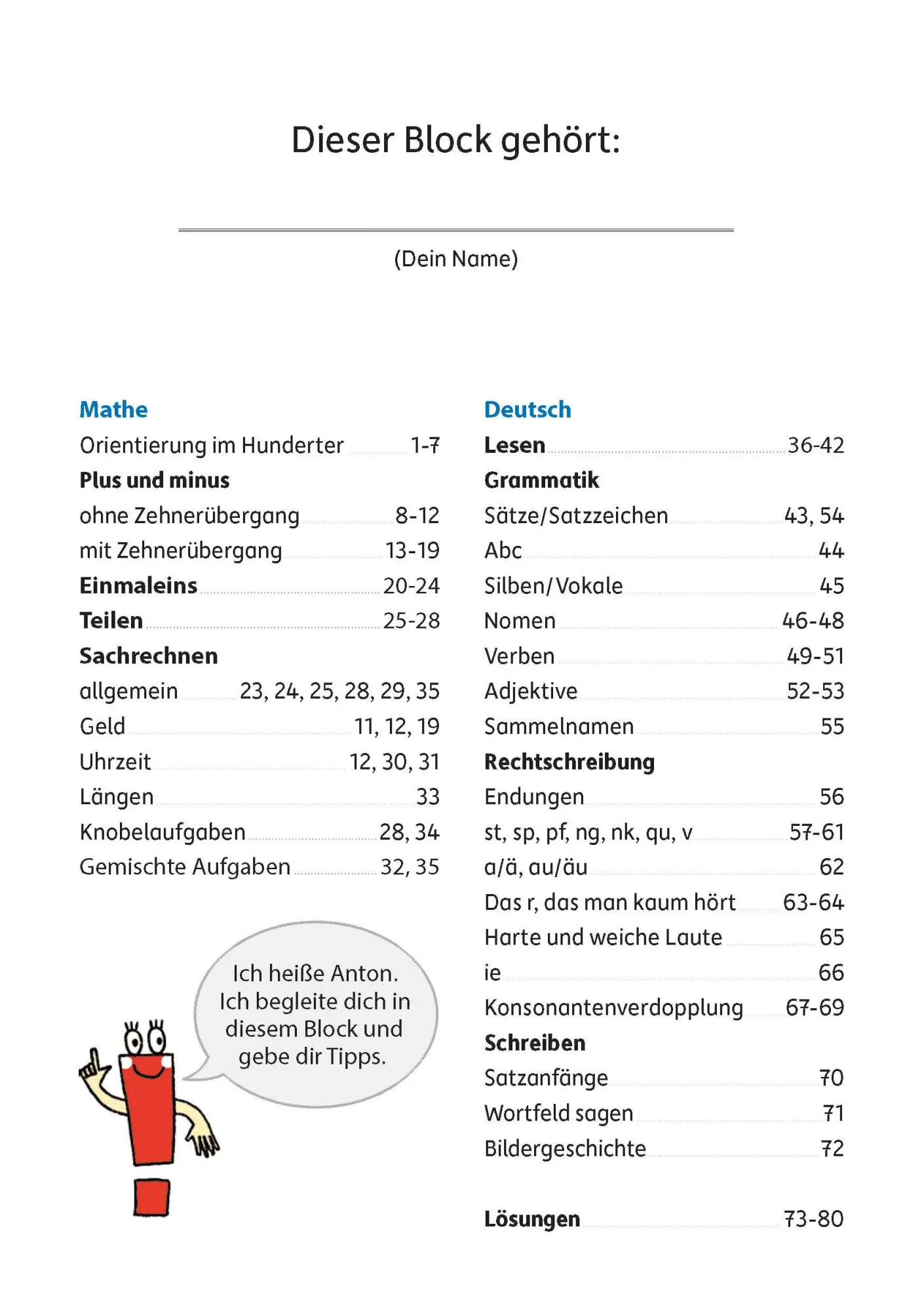 Bild: 9783881006620 | Quer durch die 2. Klasse, Mathe und Deutsch - Übungsblock | Guckel