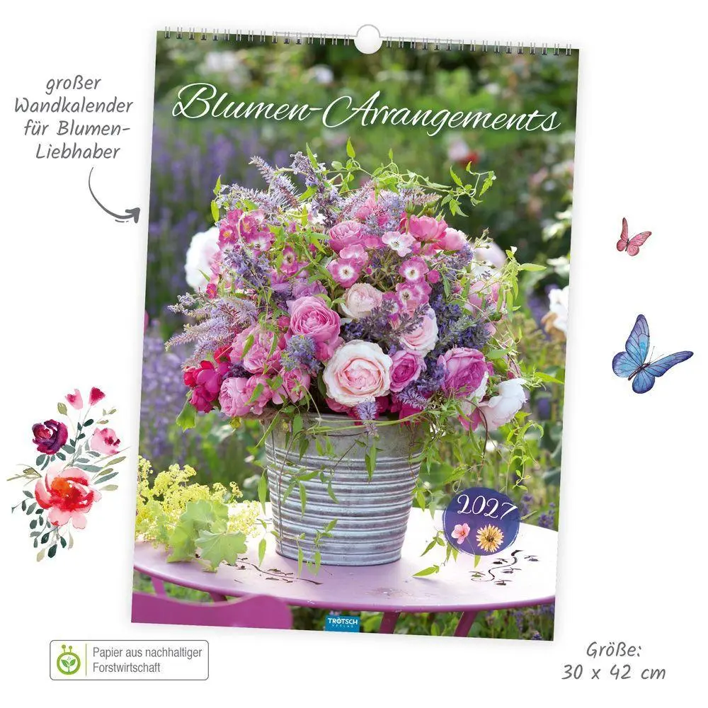 Bild: 9783988026620 | TRÖTSCH - Großbildkalender Blumen-Arrangements 2027 | Wandkalender