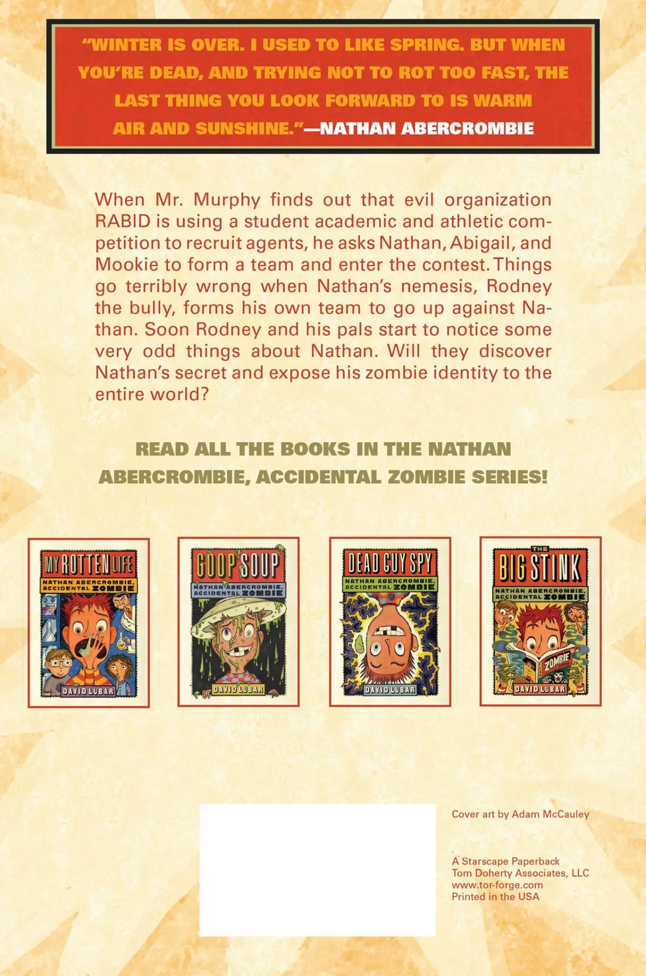 Rückseite: 9780765326720 | Enter the Zombie | David Lubar | Taschenbuch | 184 S. | Englisch