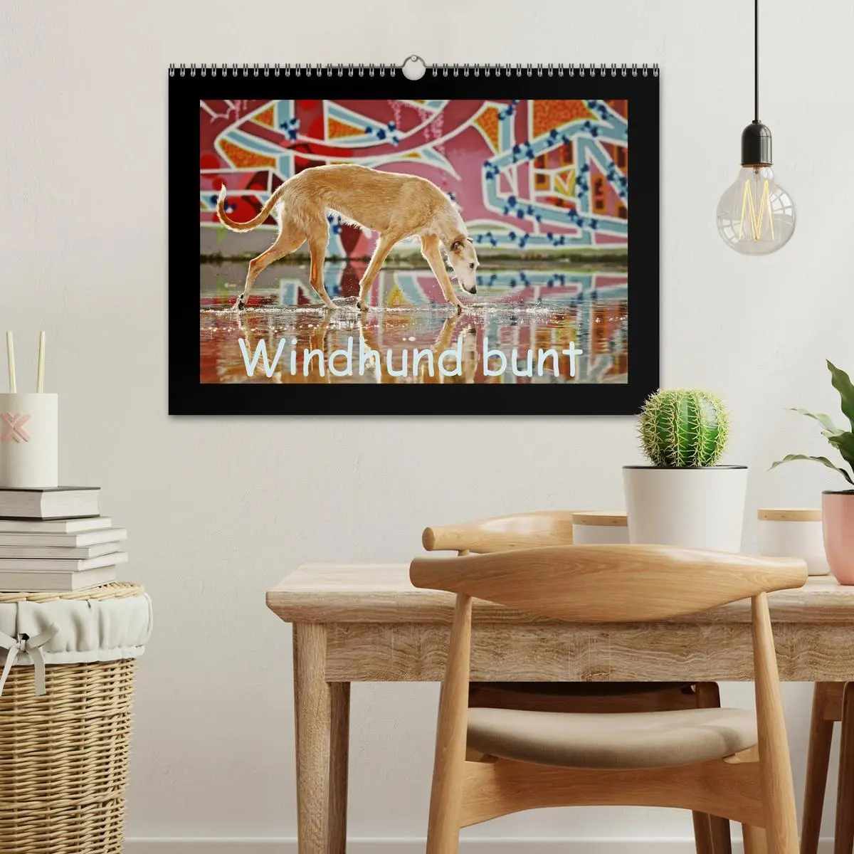 Bild: 9783516086720 | Windhund bunt (Wandkalender 2026 DIN A3 quer), CALVENDO Monatskalender