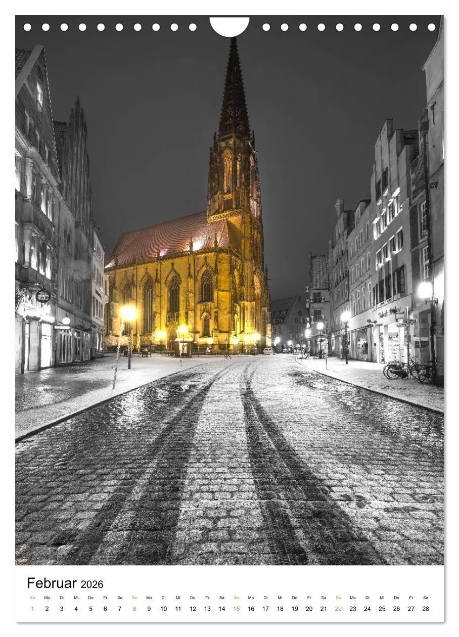 Bild: 9783516396720 | Münster - erstrahlt bei Nacht (Wandkalender 2026 DIN A4 hoch),...