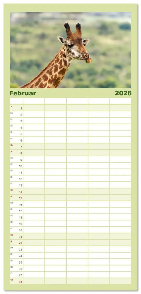 Bild: 9783516606720 | Familienplaner 2026 - Tier Portraits Tansania mit 5 Spalten...