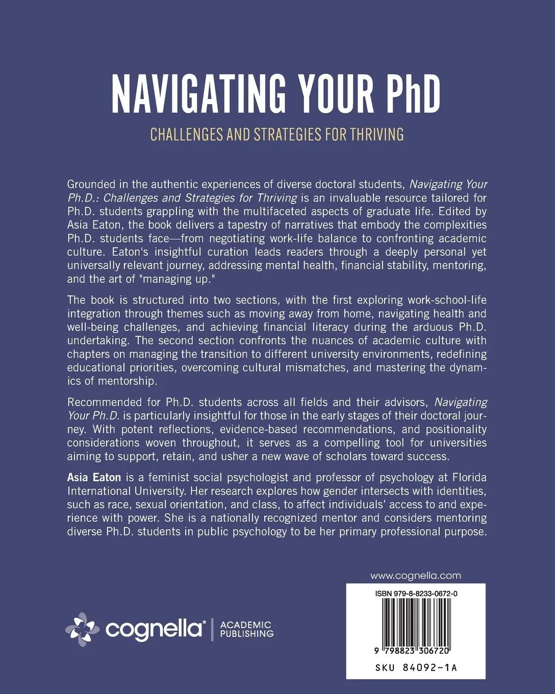 Rückseite: 9798823306720 | Navigating Your Ph.D. | Challenges and Strategies for Thriving | Eaton