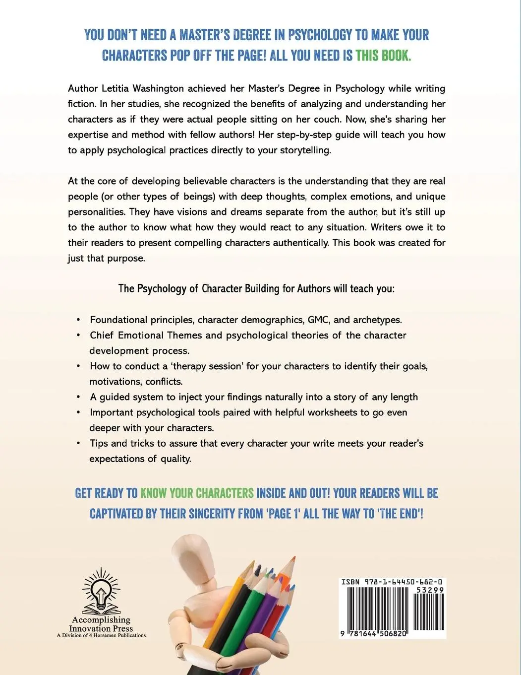 Rückseite: 9781644506820 | The Psychology of Character Building for Authors | Letitia Washington