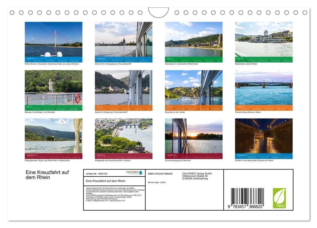 Bild: 9783457366820 | Eine Kreuzfahrt auf dem Rhein (Wandkalender 2026 DIN A4 quer),...