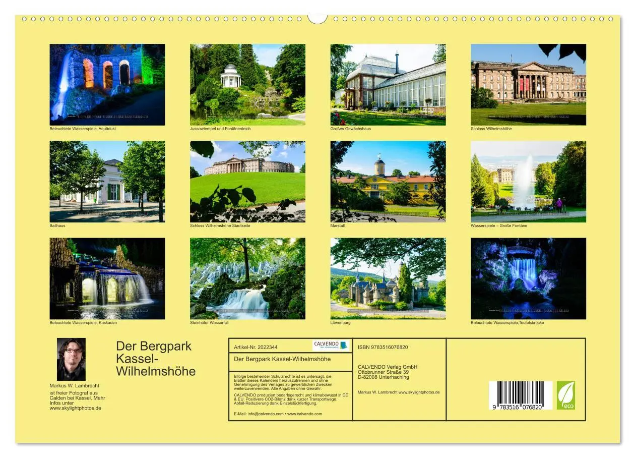 Bild: 9783516076820 | Der Bergpark Kassel-Wilhelmshöhe (hochwertiger Premium Wandkalender...