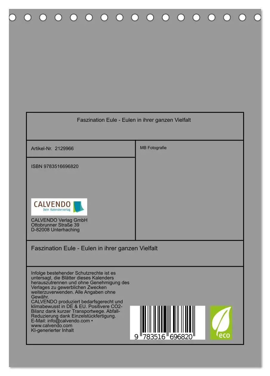 Bild: 9783516696820 | Faszination Eule - Eulen in ihrer ganzen Vielfalt (Tischkalender...