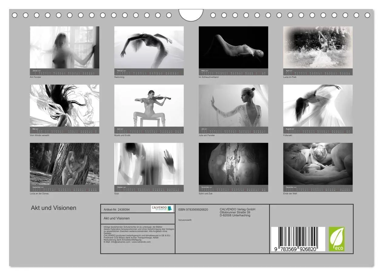Bild: 9783569926820 | Akt und Visionen (Wandkalender 2027 DIN A4 quer), CALVENDO...