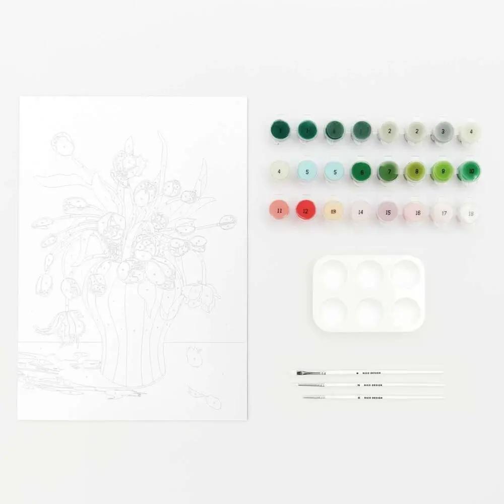 Malen nach Zahlen Set, Tulpen Bouquet, 26 x 37 cm, FSC 100%