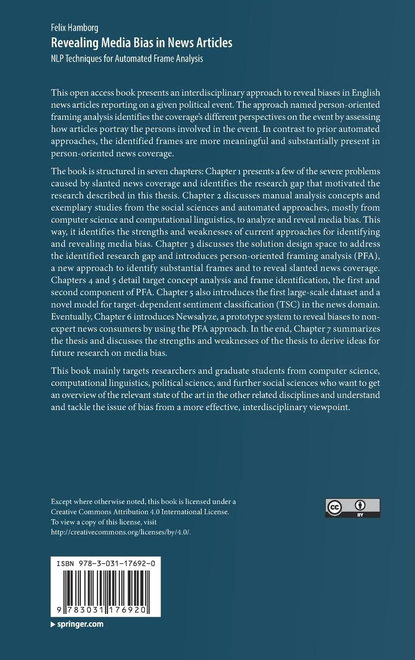 Rückseite: 9783031176920 | Revealing Media Bias in News Articles | Felix Hamborg | Buch | xiii