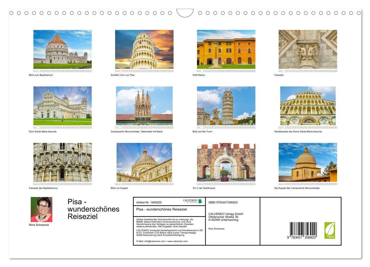 Bild: 9783457356920 | Pisa - wunderschönes Reiseziel (Wandkalender 2026 DIN A3 quer),...