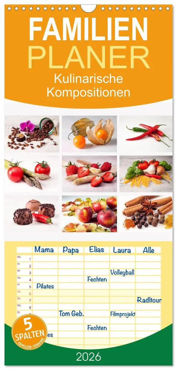 Cover: 9783516516920 | Familienplaner 2026 - Kulinarische Kompositionen mit 5 Spalten...