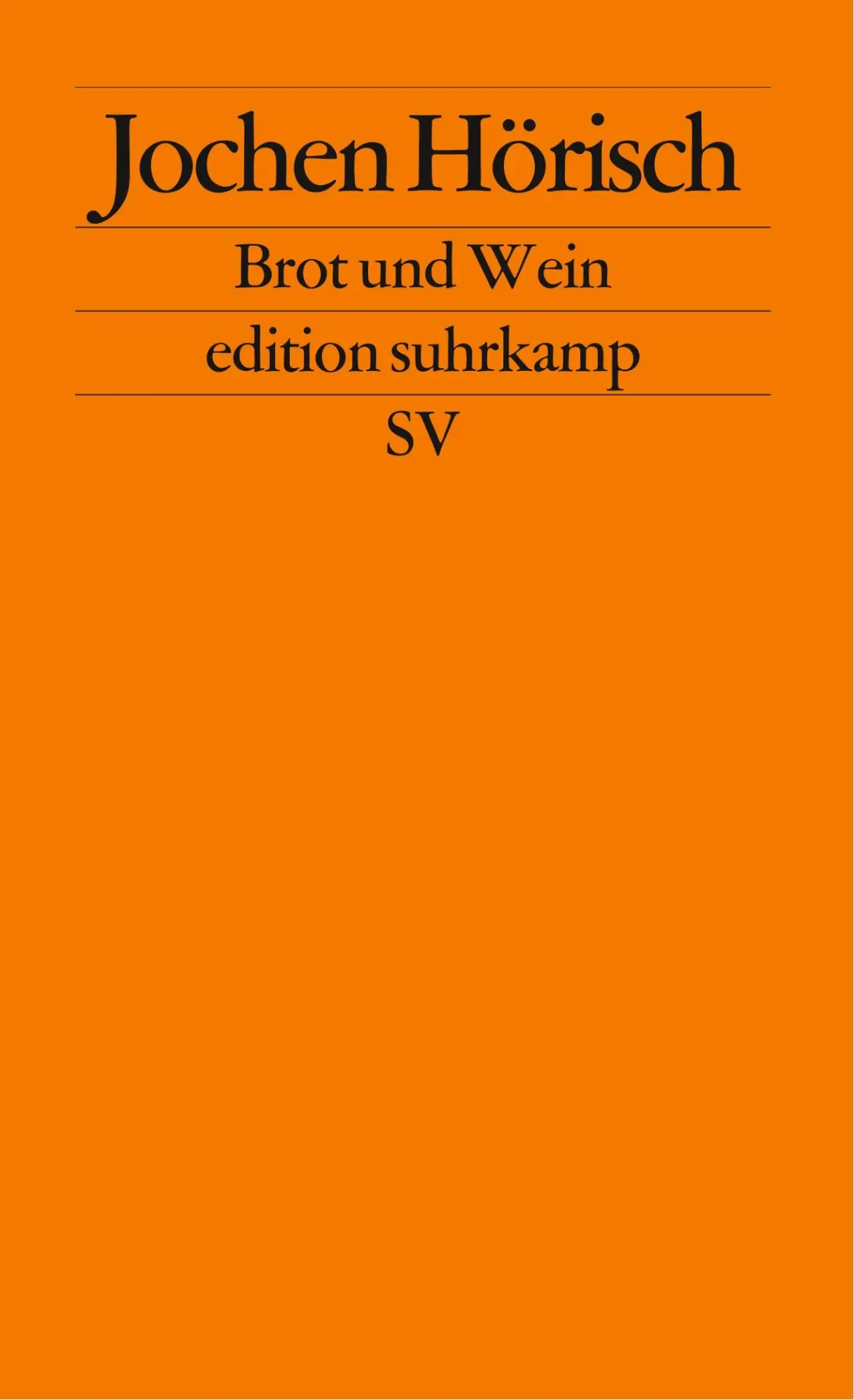Cover: 9783518116920 | Brot und Wein | Die Poesie des Abendmahls | Jochen Hörisch | Buch