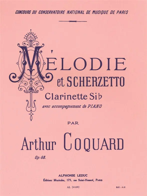 Cover: 9790046246920 | Mélodie et Scherzetto op.68 pour clarinette et piano | Arthur Coquard