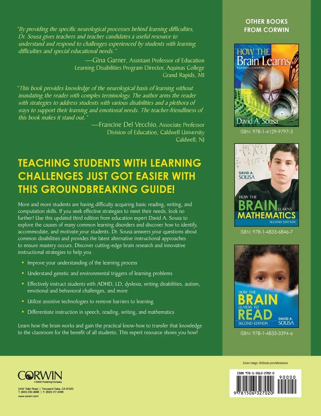 Rückseite: 9781506327020 | How the Special Needs Brain Learns | David A. Sousa | Taschenbuch
