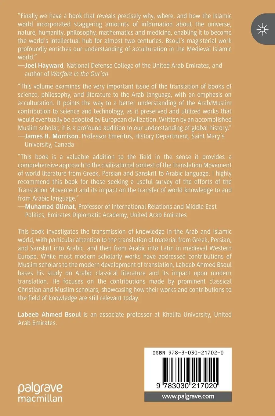 Rückseite: 9783030217020 | Translation Movement and Acculturation in the Medieval Islamic World