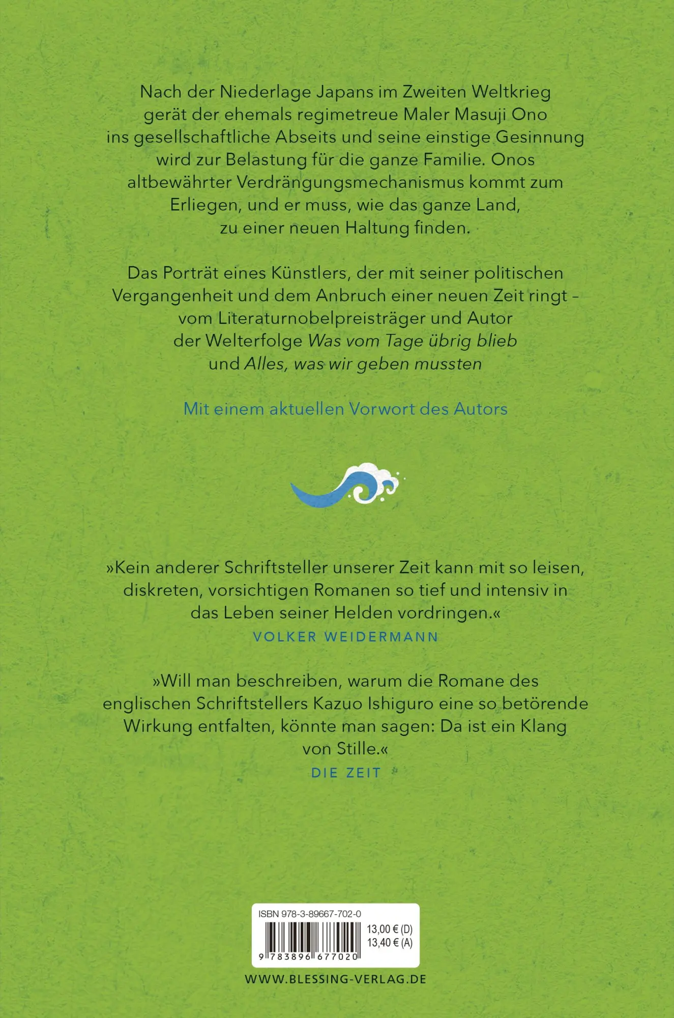 Bild: 9783896677020 | Der Maler der fließenden Welt | Roman | Kazuo Ishiguro | Taschenbuch