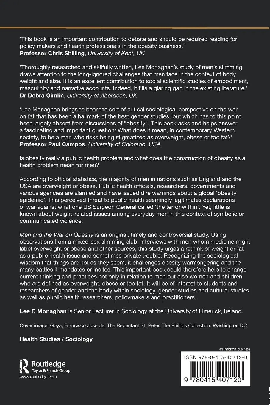 Rückseite: 9780415407120 | Men and the War on Obesity | A Sociological Study | Lee F. Monaghan