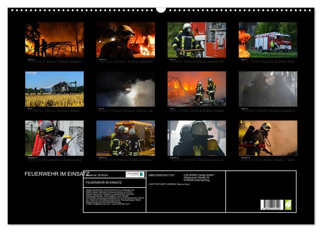 Bild: 9783516017120 | FEUERWEHR IM EINSATZ (Wandkalender 2026 DIN A2 quer), CALVENDO...