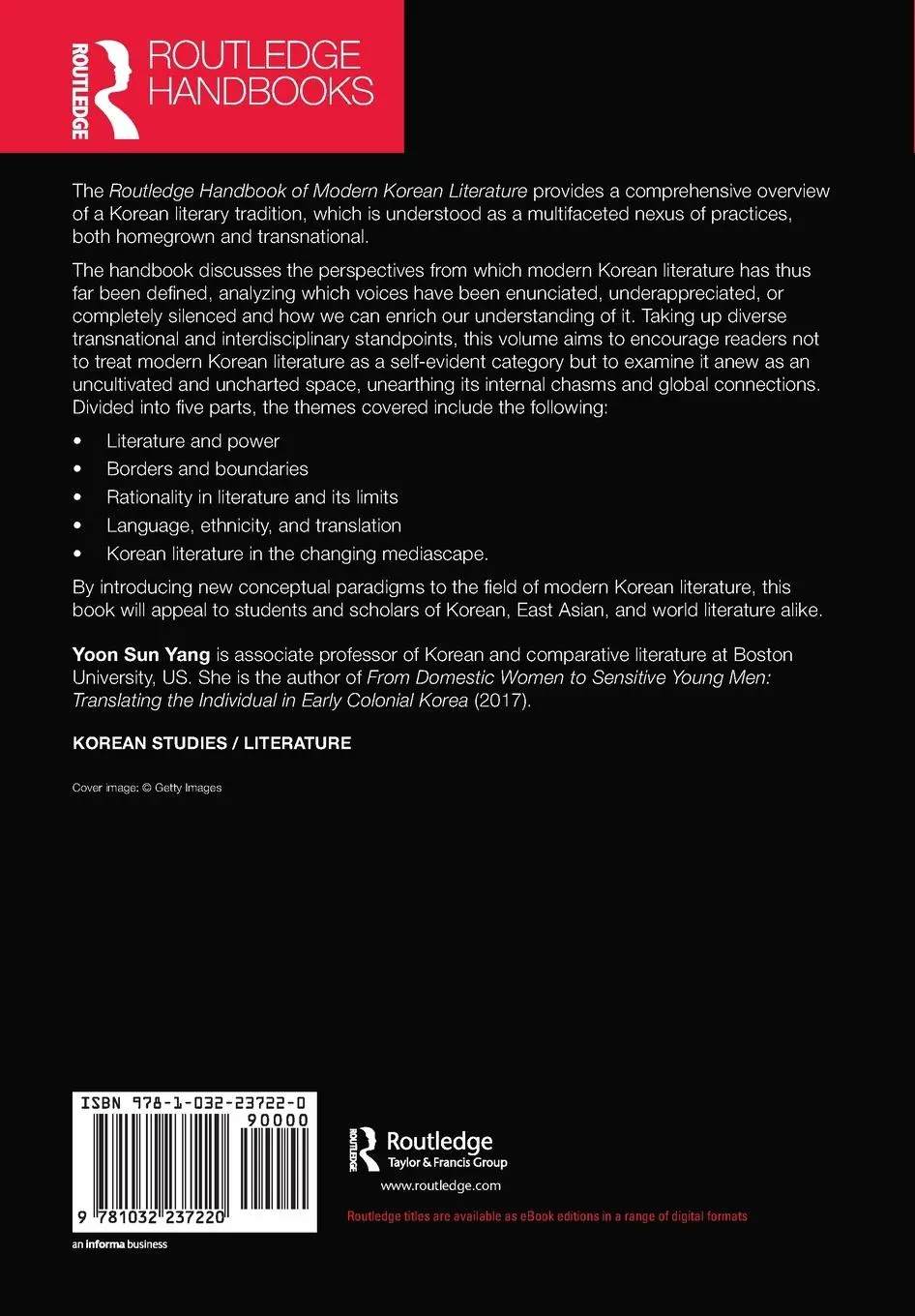 Rückseite: 9781032237220 | Routledge Handbook of Modern Korean Literature | Yoon Sun Yang | Buch