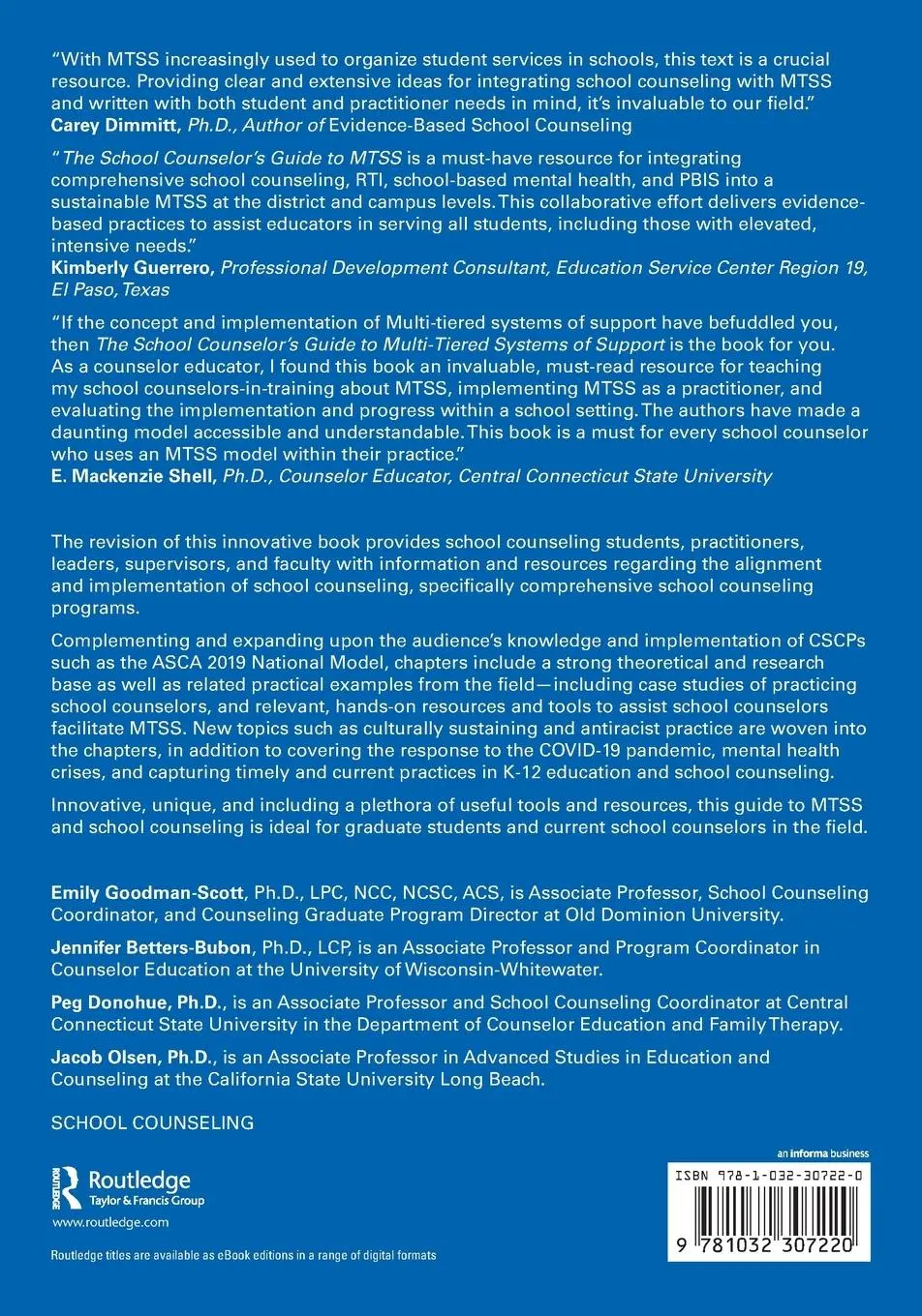 Rückseite: 9781032307220 | The School Counselor's Guide to Multi-Tiered Systems of Support | Buch