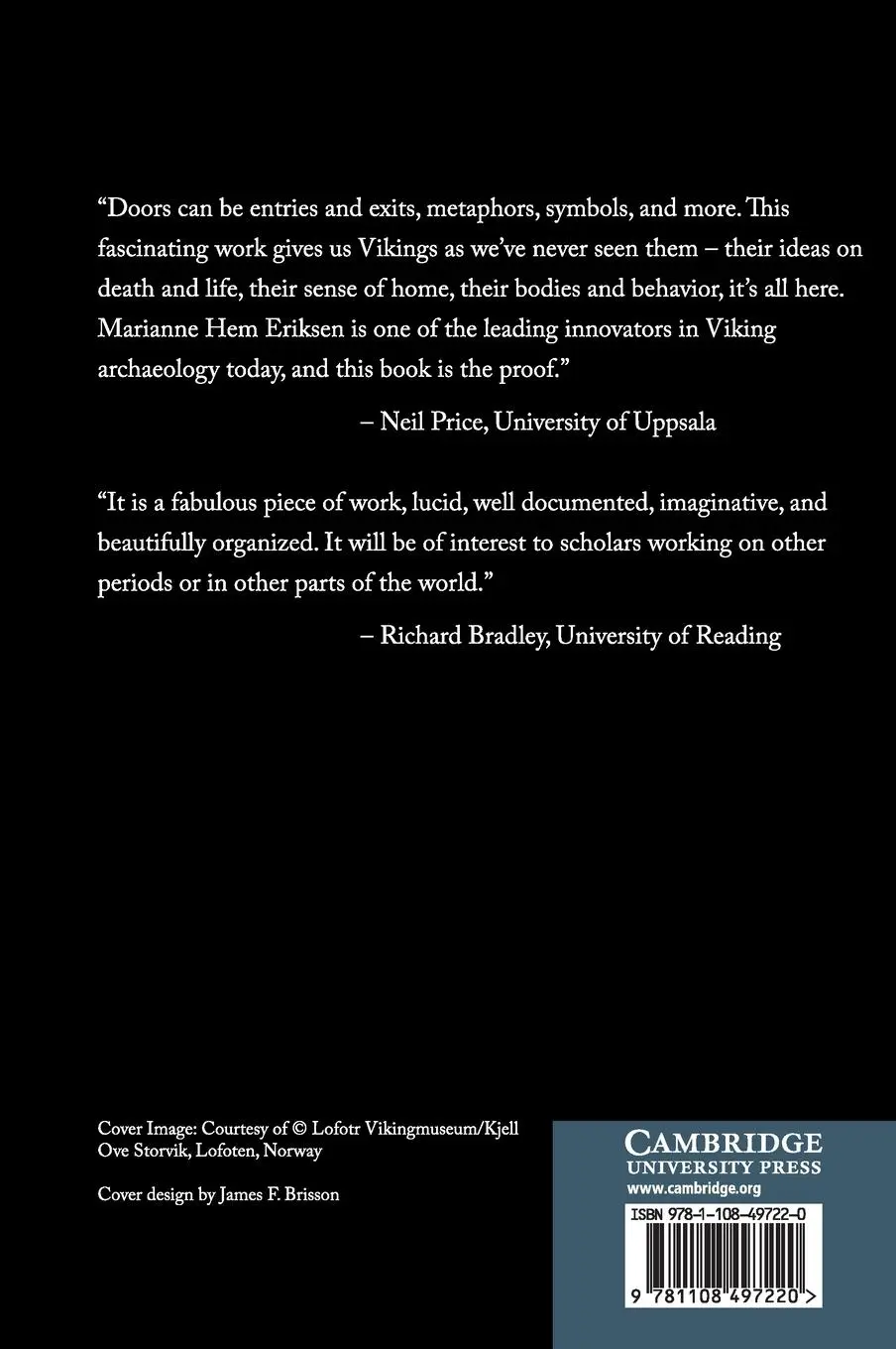 Rückseite: 9781108497220 | Architecture, Society, and Ritual in Viking Age Scandinavia | Eriksen