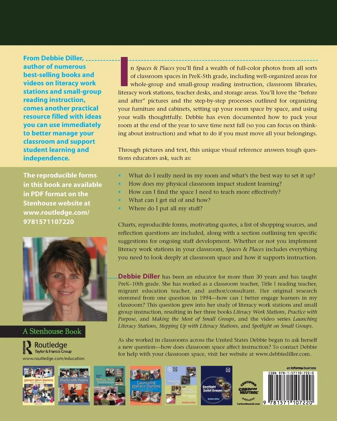 Rückseite: 9781571107220 | Spaces &amp; Places | Designing Classrooms for Literacy | Debbie Diller