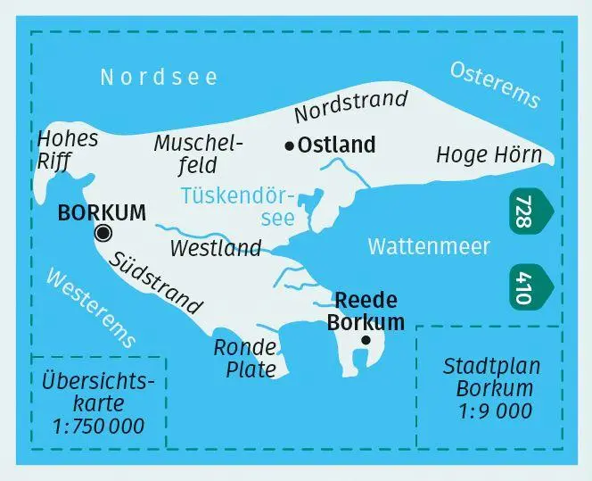 Bild: 9783991217220 | KOMPASS Wanderkarte 727 Borkum im Nationalpark Niedersächsisches...