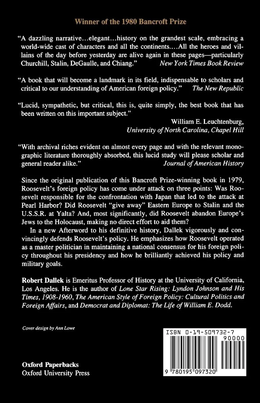 Rückseite: 9780195097320 | Franklin D. Roosevelt and American Foreign Policy, 1932-1945 | Dallek