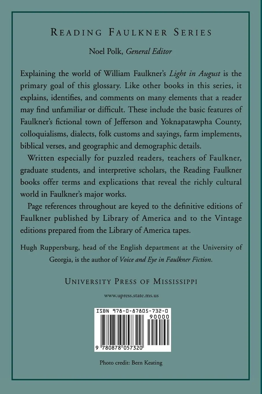 Rückseite: 9780878057320 | Light in August | Hugh Ruppersburg (u. a.) | Taschenbuch | Englisch