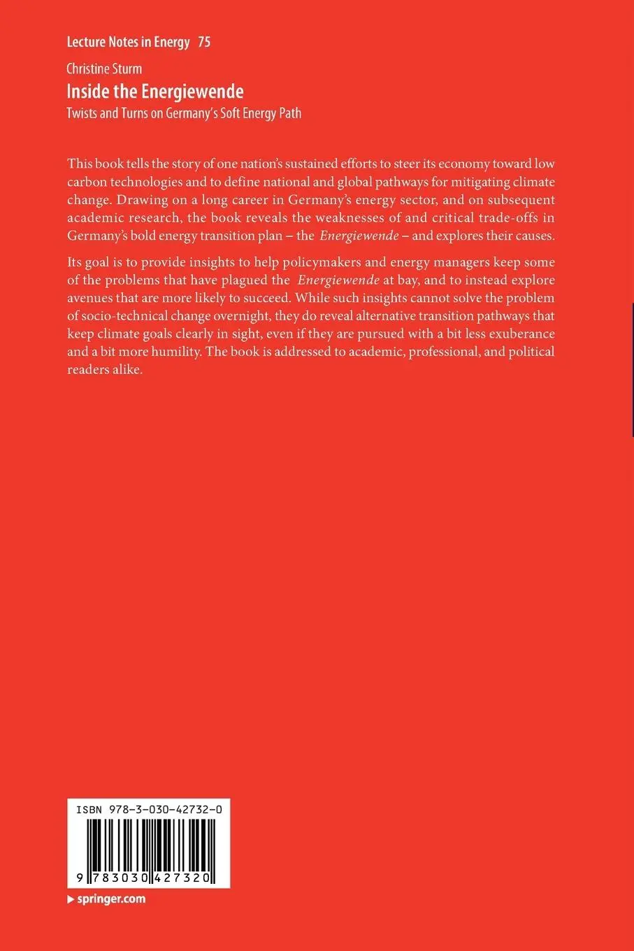 Rückseite: 9783030427320 | Inside the Energiewende | Christine Sturm | Taschenbuch | xxviii