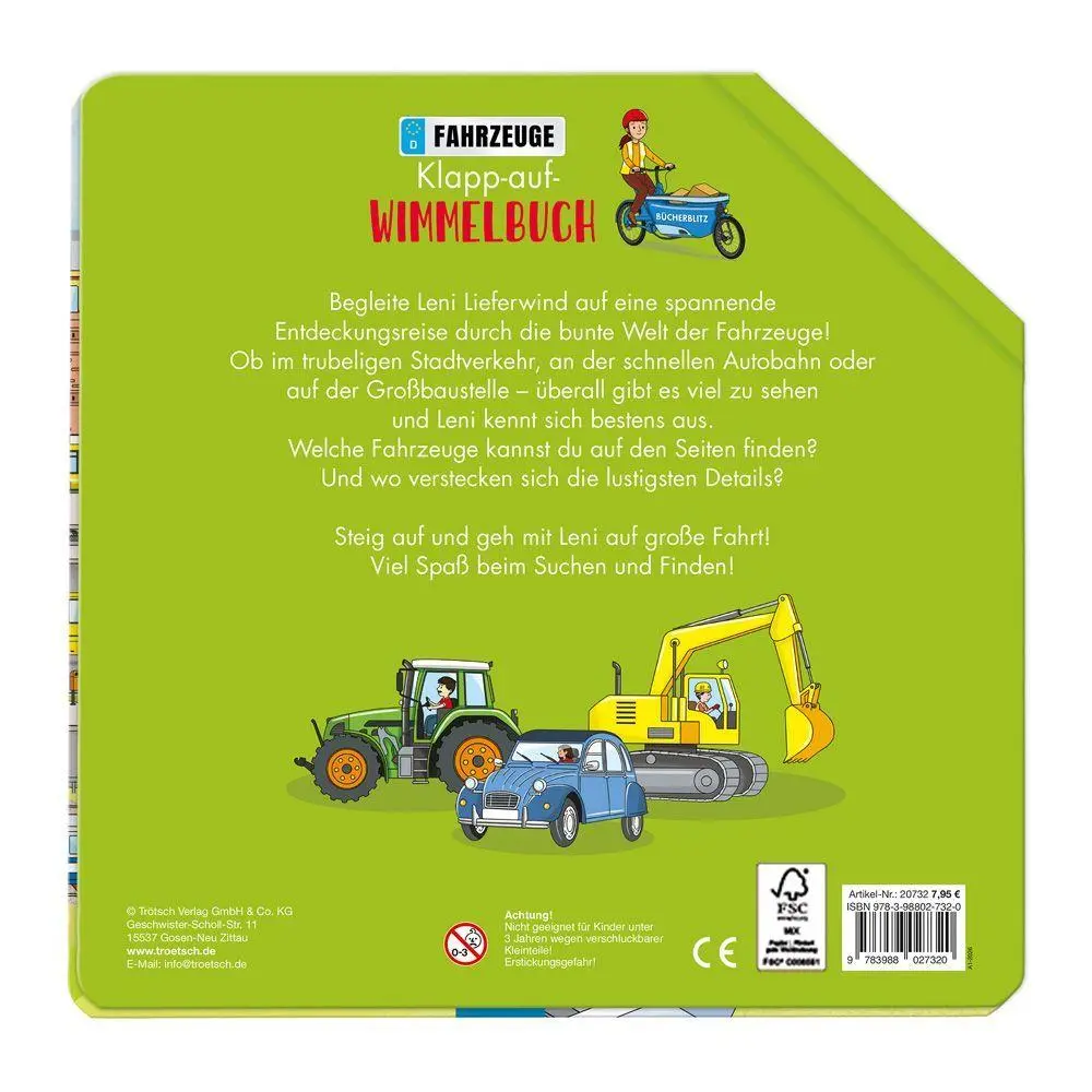 Bild: 9783988027320 | TRÖTSCH - Wimmelbuch Fahrzeuge Klapp-auf-Wimmelbuch Ab 3 Jahren | KG