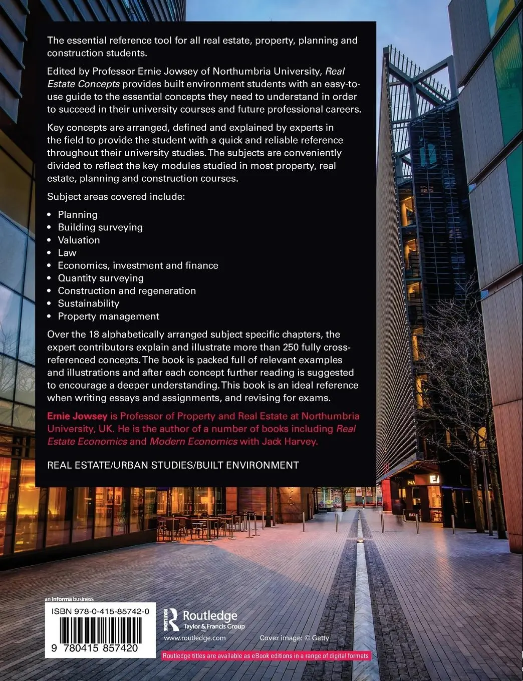 Rückseite: 9780415857420 | Real Estate Concepts | A Handbook | Ernie Jowsey | Taschenbuch | 2014