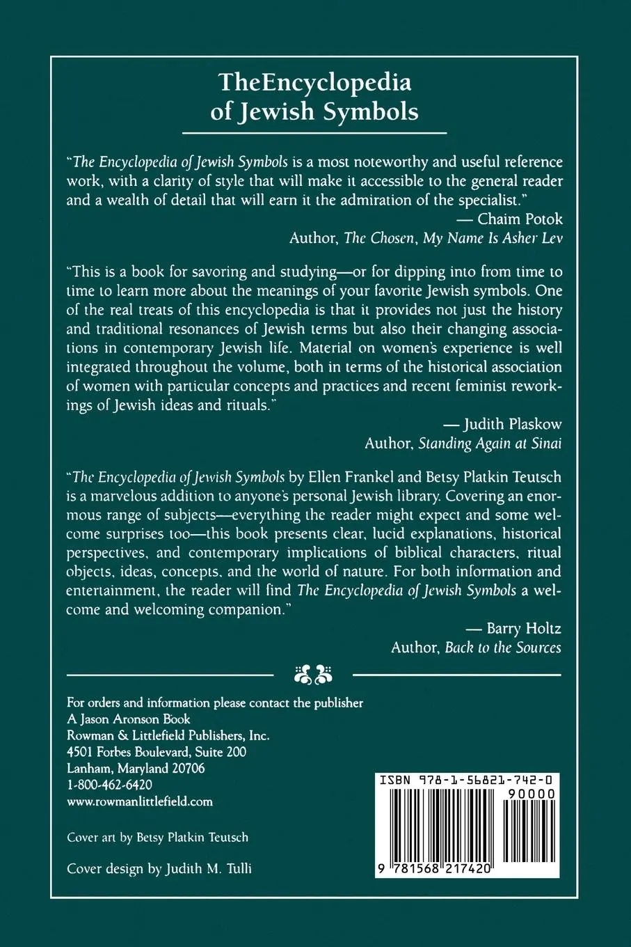 Rückseite: 9781568217420 | The Encyclopedia of Jewish Symbols | Ellen Frankel (u. a.) | Buch