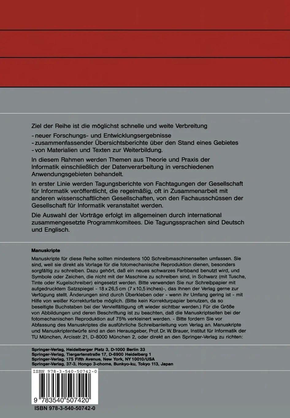 Rückseite: 9783540507420 | Spielbaum-Suchverfahren | Alexander Reinefeld | Taschenbuch | ix