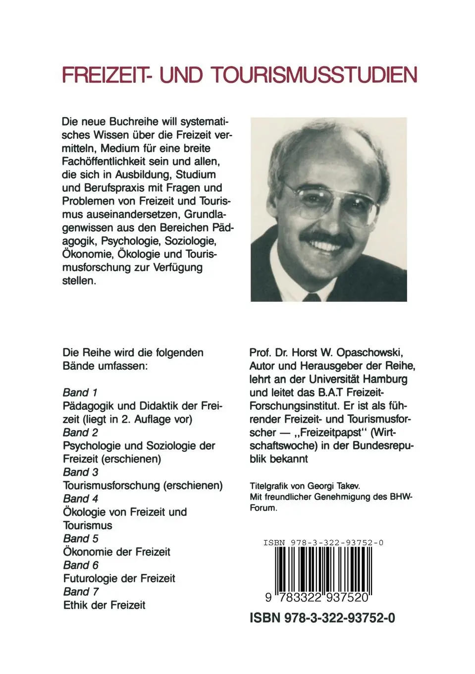 Rückseite: 9783322937520 | Ökologie von Freizeit und Tourismus | Horst W Opaschowski | Buch
