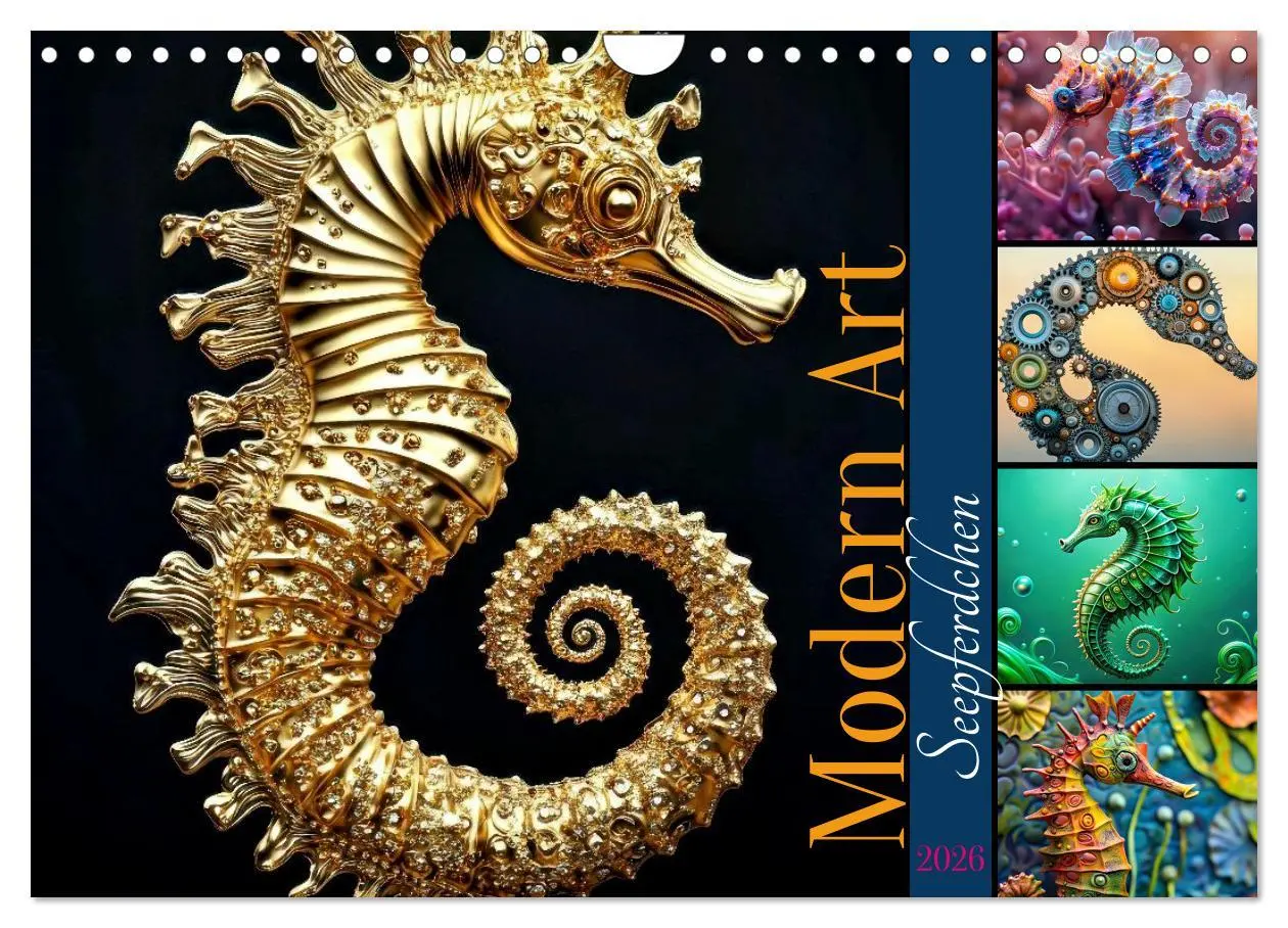 Cover: 9783457677520 | Seepferdchen - Modern Art (Wandkalender 2026 DIN A4 quer), CALVENDO...