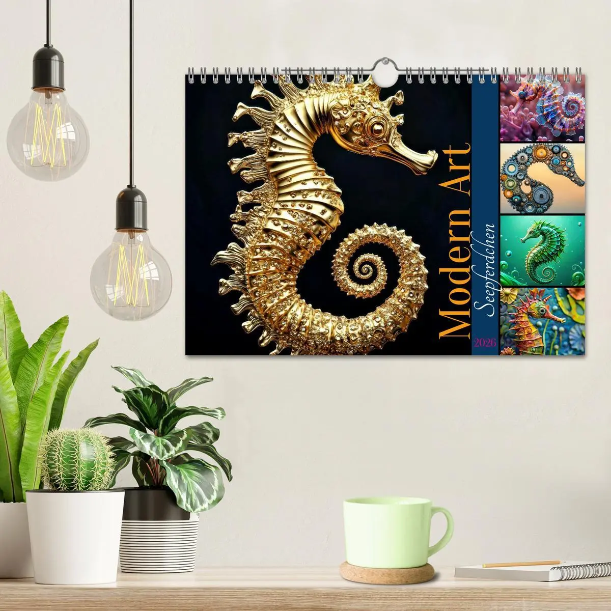 Bild: 9783457677520 | Seepferdchen - Modern Art (Wandkalender 2026 DIN A4 quer), CALVENDO...