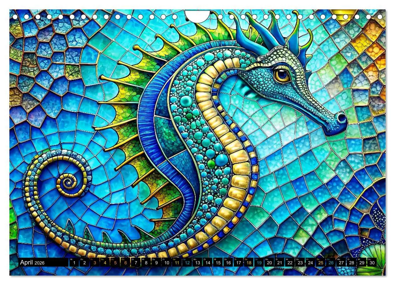 Bild: 9783457677520 | Seepferdchen - Modern Art (Wandkalender 2026 DIN A4 quer), CALVENDO...