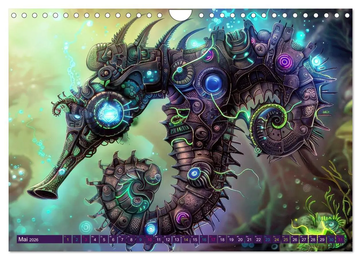 Bild: 9783457677520 | Seepferdchen - Modern Art (Wandkalender 2026 DIN A4 quer), CALVENDO...