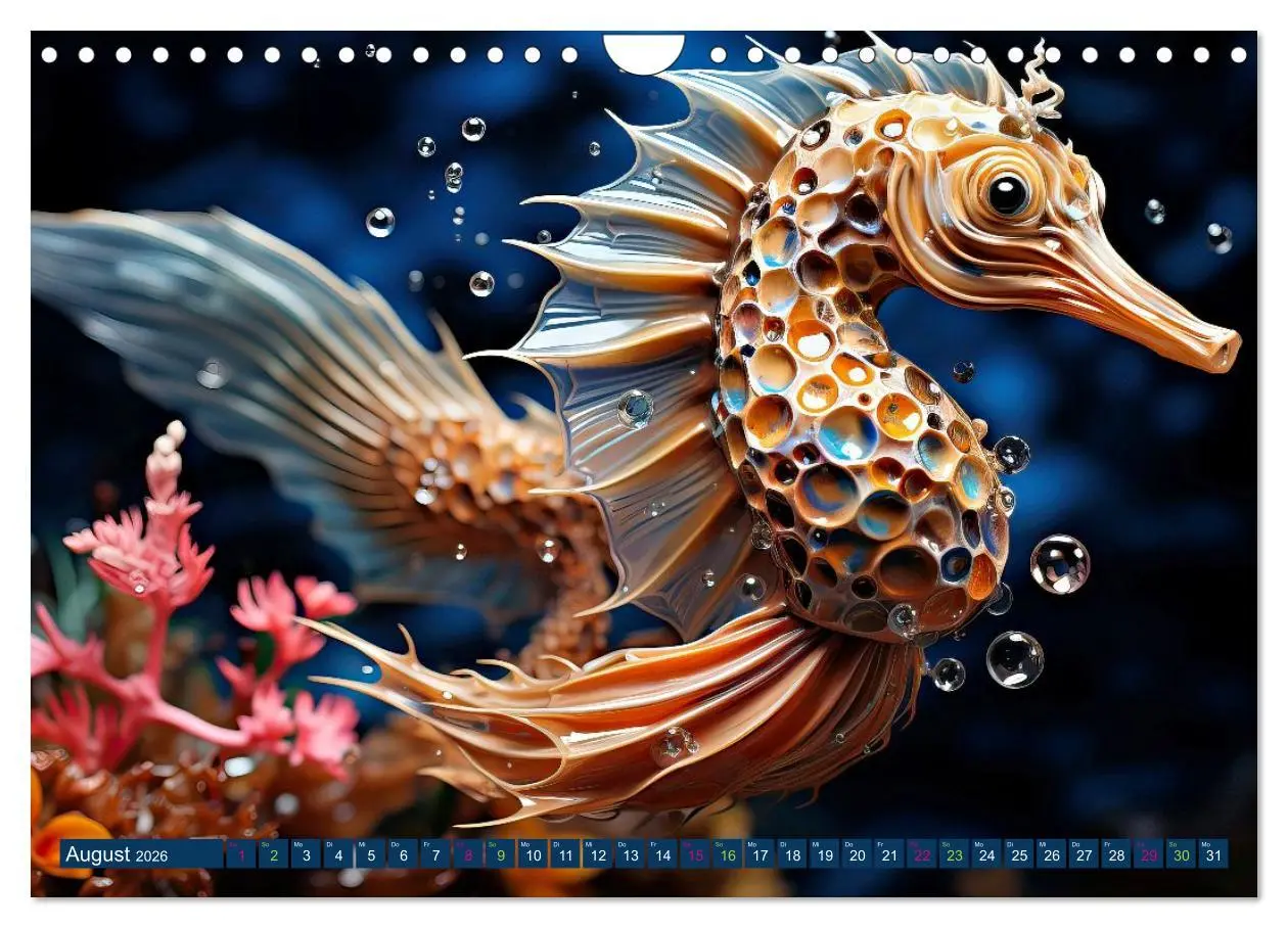 Bild: 9783457677520 | Seepferdchen - Modern Art (Wandkalender 2026 DIN A4 quer), CALVENDO...