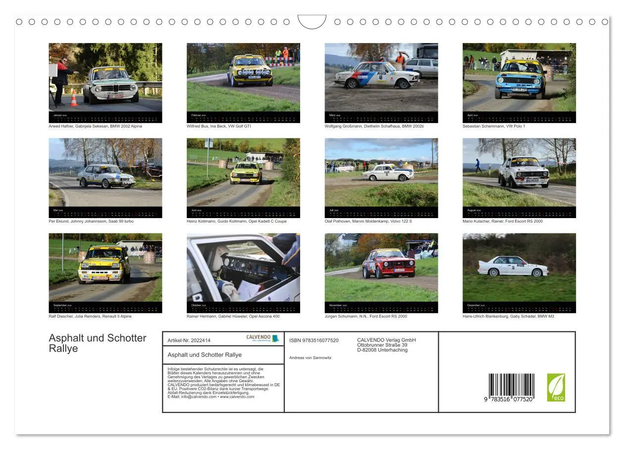 Bild: 9783516077520 | Asphalt und Schotter Rallye (Wandkalender 2026 DIN A3 quer),...