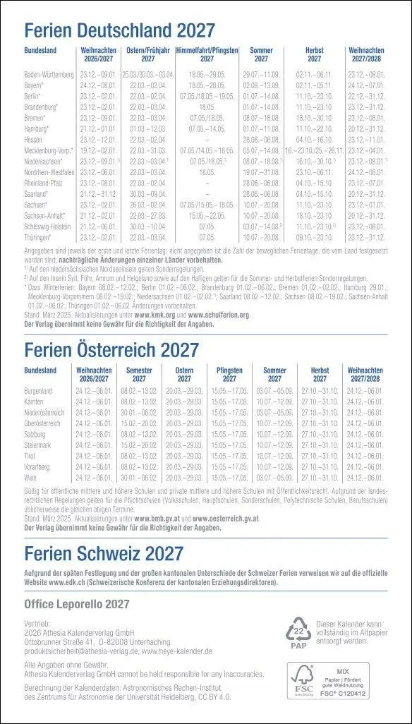 Bild: 9783756417520 | Leporello, schwarz Kalender 2027 | Heye | Kalender | Bürokalender Heye