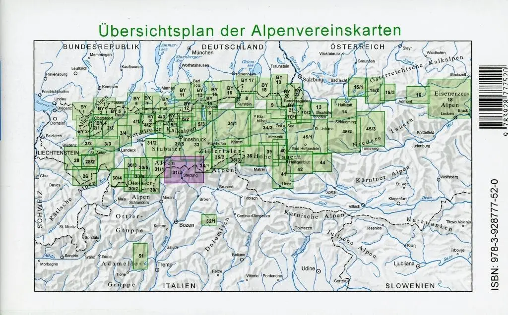 Bild: 9783928777520 | DAV Alpenvereinskarte 31/3 Brennerberge 1 : 50 000 Skitouren | Deutsch