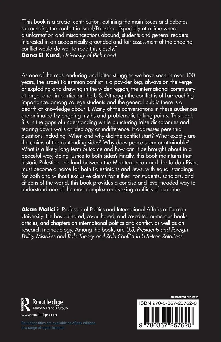 Rückseite: 9780367257620 | An Introduction to the Israeli-Palestinian Conflict | Akan Malici