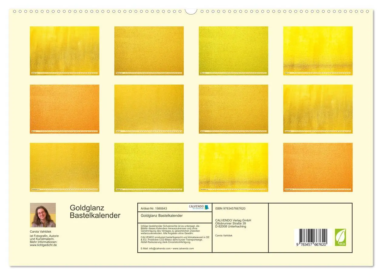 Bild: 9783457667620 | Goldglanz Bastelkalender (hochwertiger Premium Wandkalender 2026...