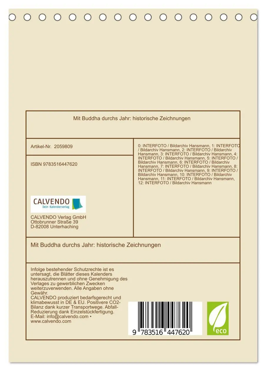 Bild: 9783516447620 | Mit Buddha durchs Jahr: historische Zeichnungen (Tischkalender 2026...