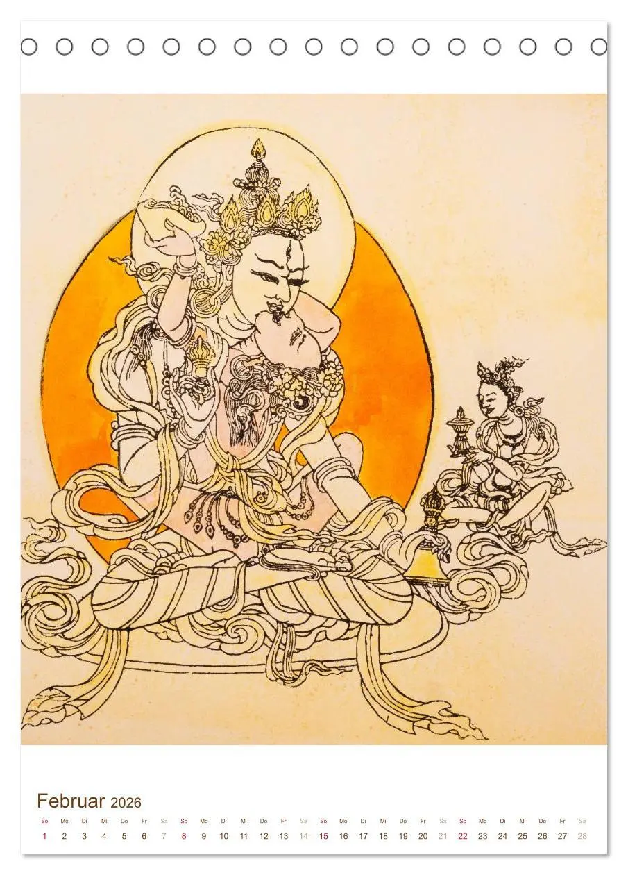 Bild: 9783516447620 | Mit Buddha durchs Jahr: historische Zeichnungen (Tischkalender 2026...