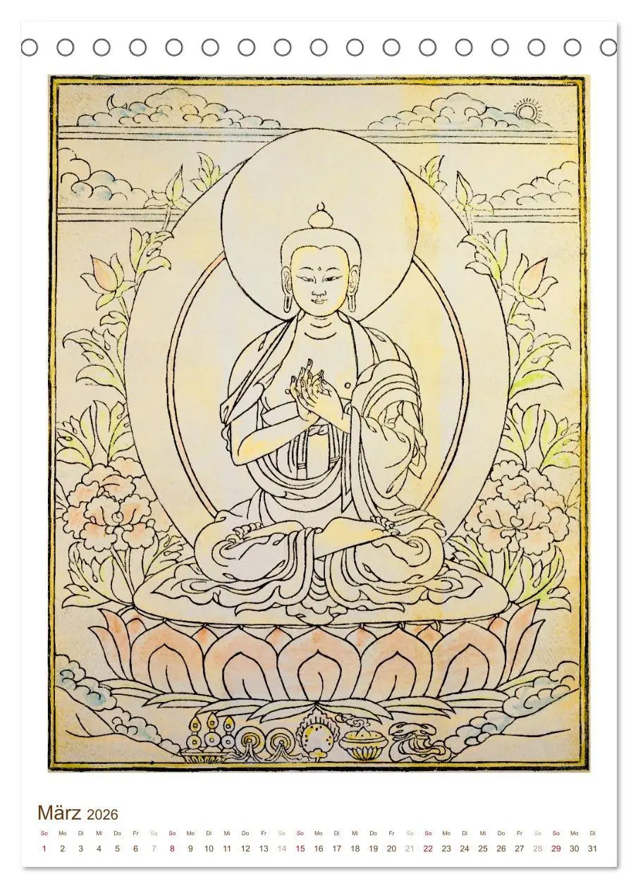 Bild: 9783516447620 | Mit Buddha durchs Jahr: historische Zeichnungen (Tischkalender 2026...
